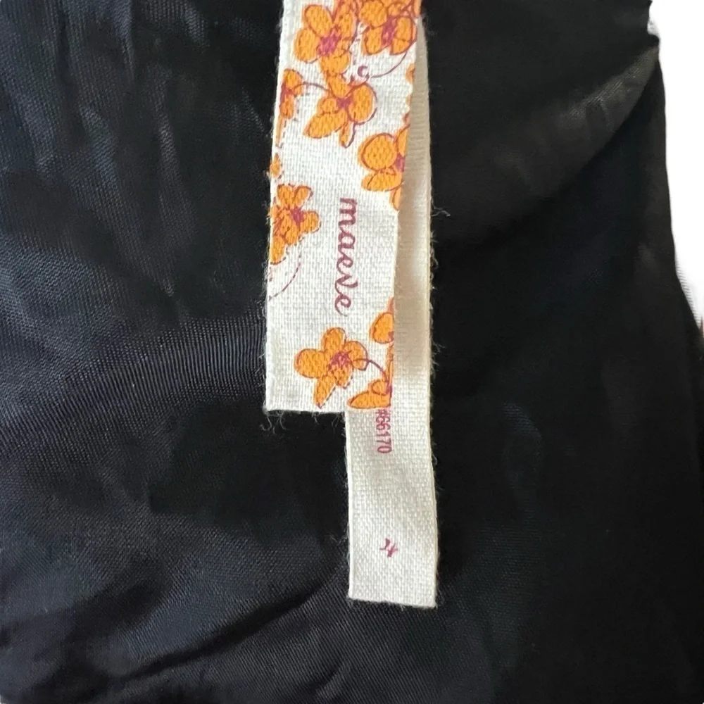 MAEVE Silk Floral Black Dress